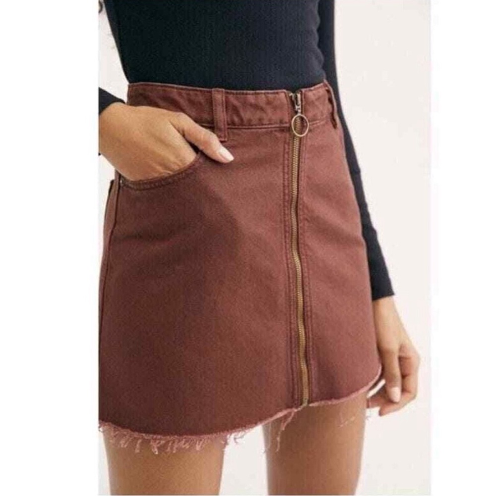 Free People We The Free Zip It Up denim mini skirt